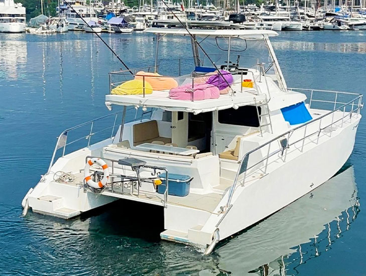 The 38ft. Catamaran at the marina