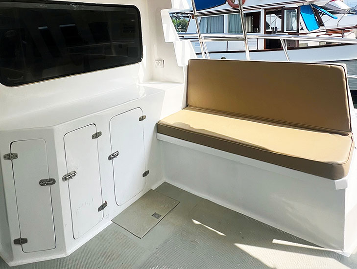 Deck seating on the 38ft. Catamaran